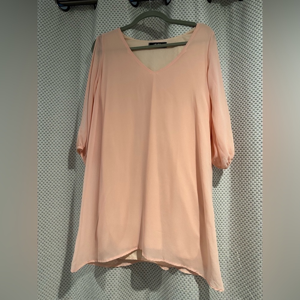 Lulus Shifting Dears Peach Long Sleeve Dress - New! - Picture 4 of 7